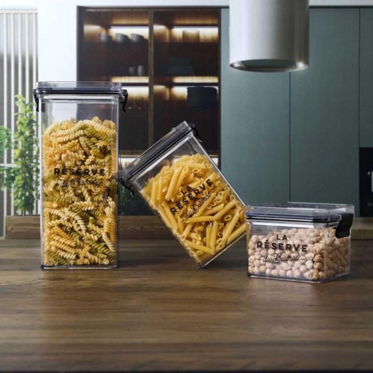 Paris Prix Lot de 3 Boîtes de Conservation Empilables  Bistrot  2,46L Transparent