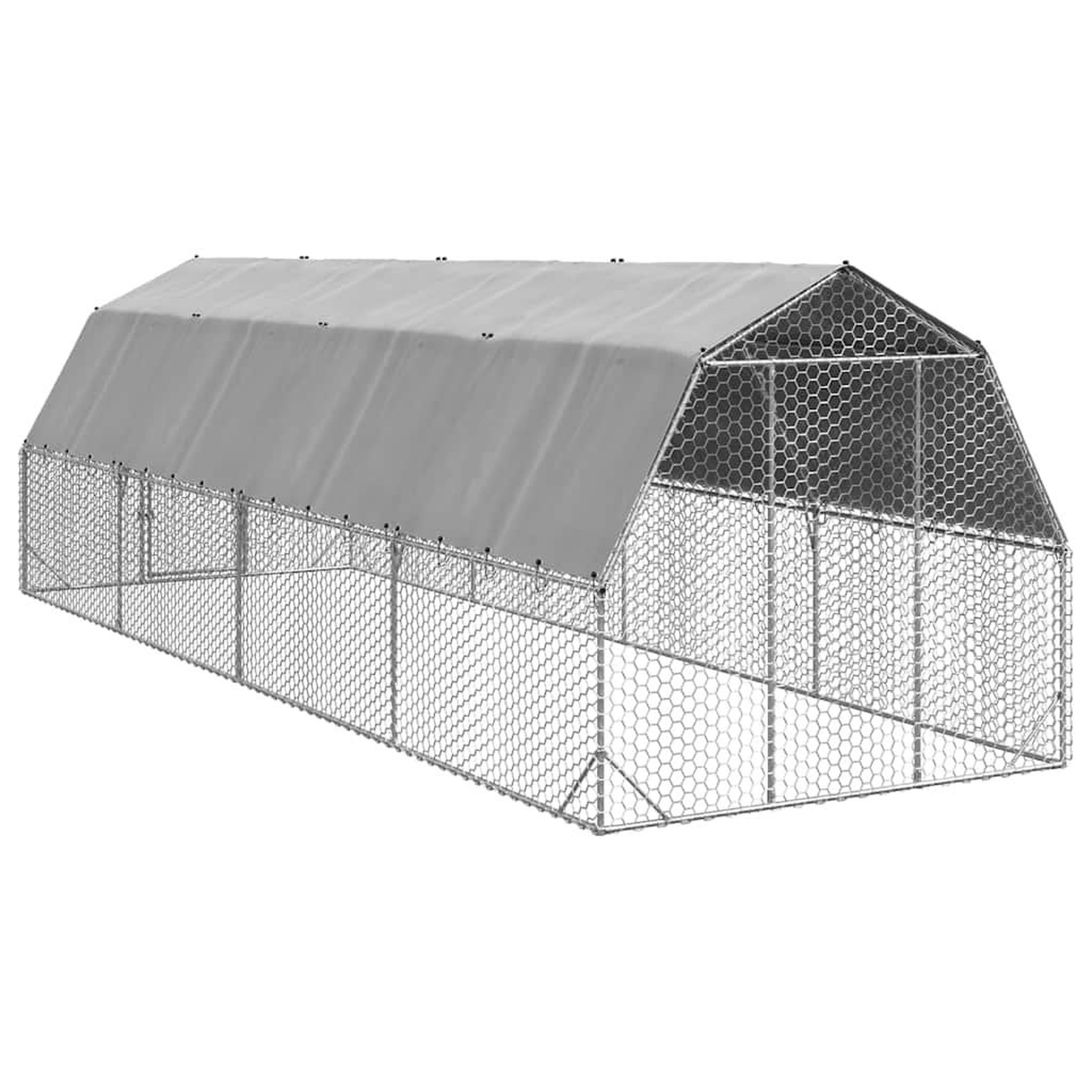 Voir la diapositive 5 : VIDAXL Poulailler avec toit 2,5x8x2,25 m acier galvanise
