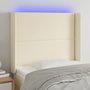 Voir la diapositive 1 : VIDAXL Tete de lit a LED Creme 83x16x118/128 cm Similicuir