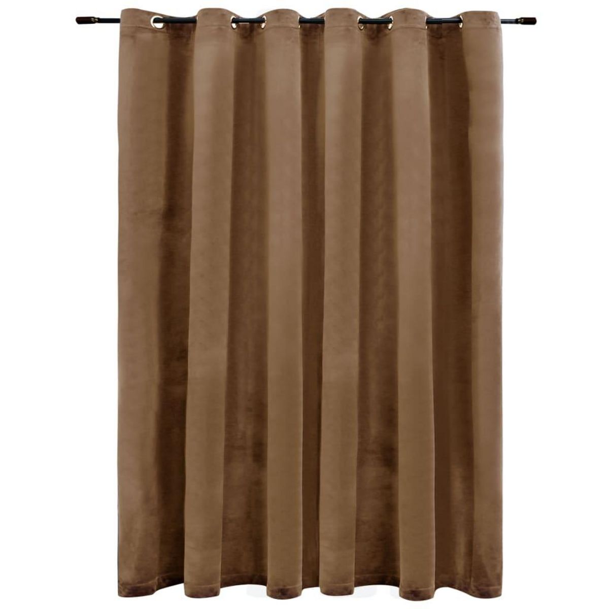 VIDAXL Rideau occultant avec anneaux en metal Velours Beige 290x245 cm
