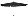 VIDAXL Parasol de jardin avec mat 210x140 cm Noir