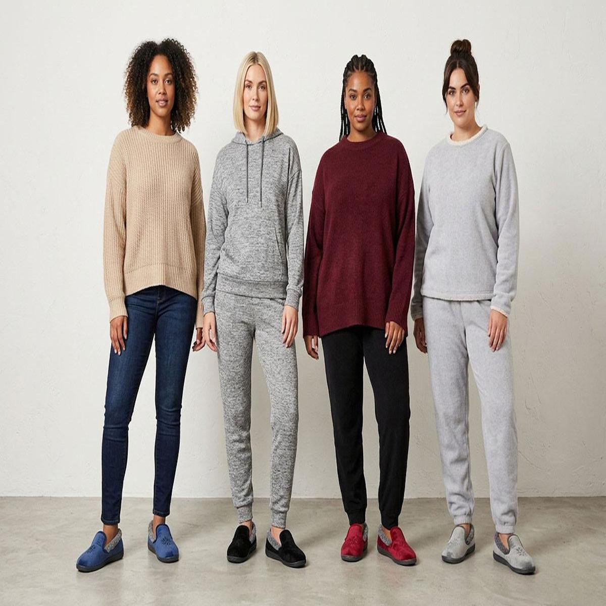 OZABI OZABI Pantoufles Femme Velours Charentaises Chaudes Antidérapantes