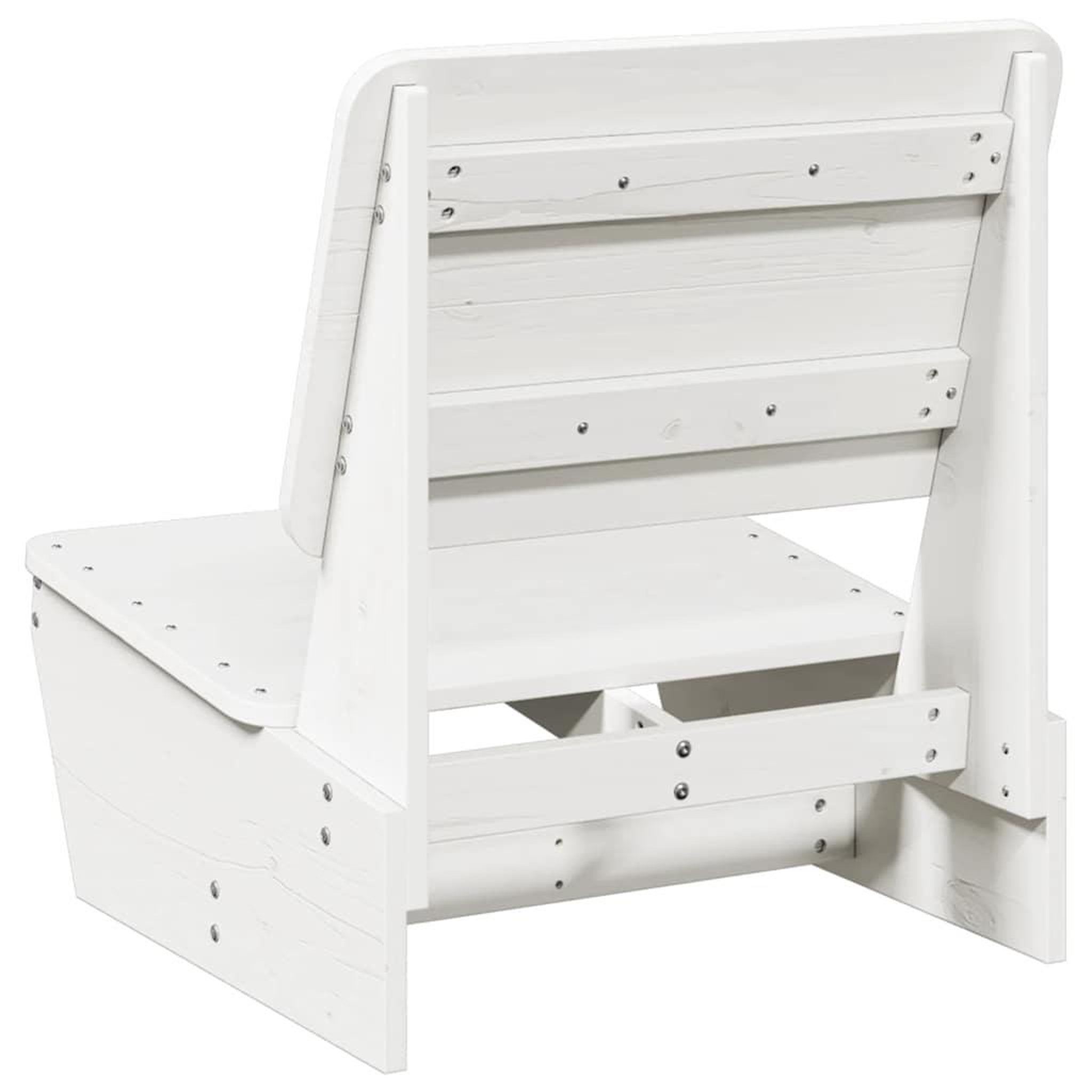 Voir la diapositive 5 : VIDAXL Chaise de jardin blanc 60x64x70,5 cm bois de pin massif