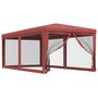 Voir la diapositive 2 : VIDAXL Tente de fete avec 6 parois laterales en maille Rouge 3x6m PEHD