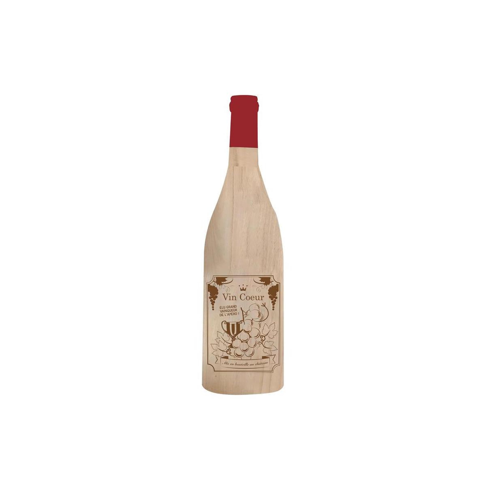 COOK CONCEPT Planche de présentation design bouteille  ludique  52cm beige