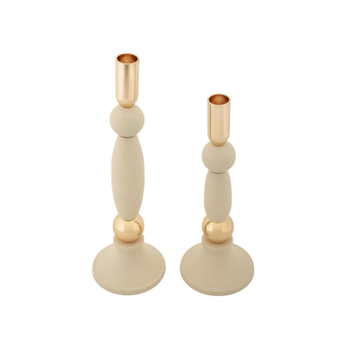 Paris Prix Lot de 2 Chandeliers  Strek  30cm Crème & Or