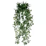  Plante Artificielle en Pot  Compo  33cm Blanc & Vert