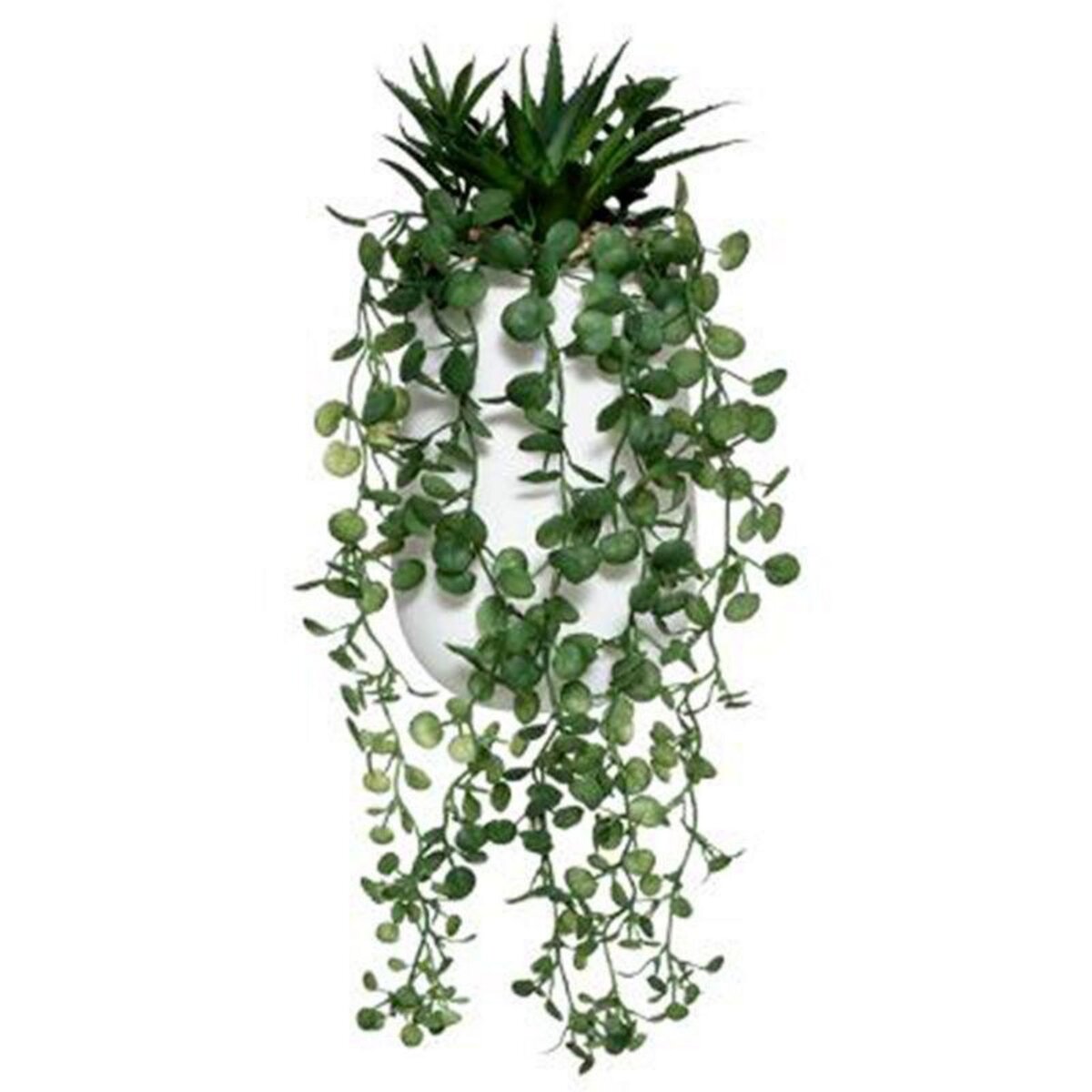 Plante Artificielle en Pot Compo 33cm Blanc & Vert pas cher