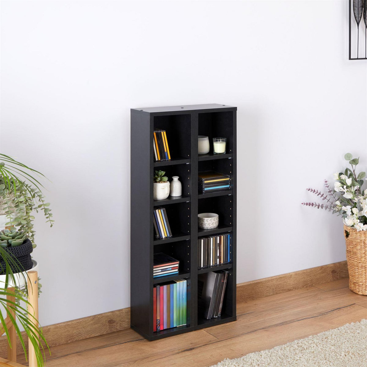 IDIMEX Etagères modulables MUSIQUE pour CD et DVD, en mélaminé