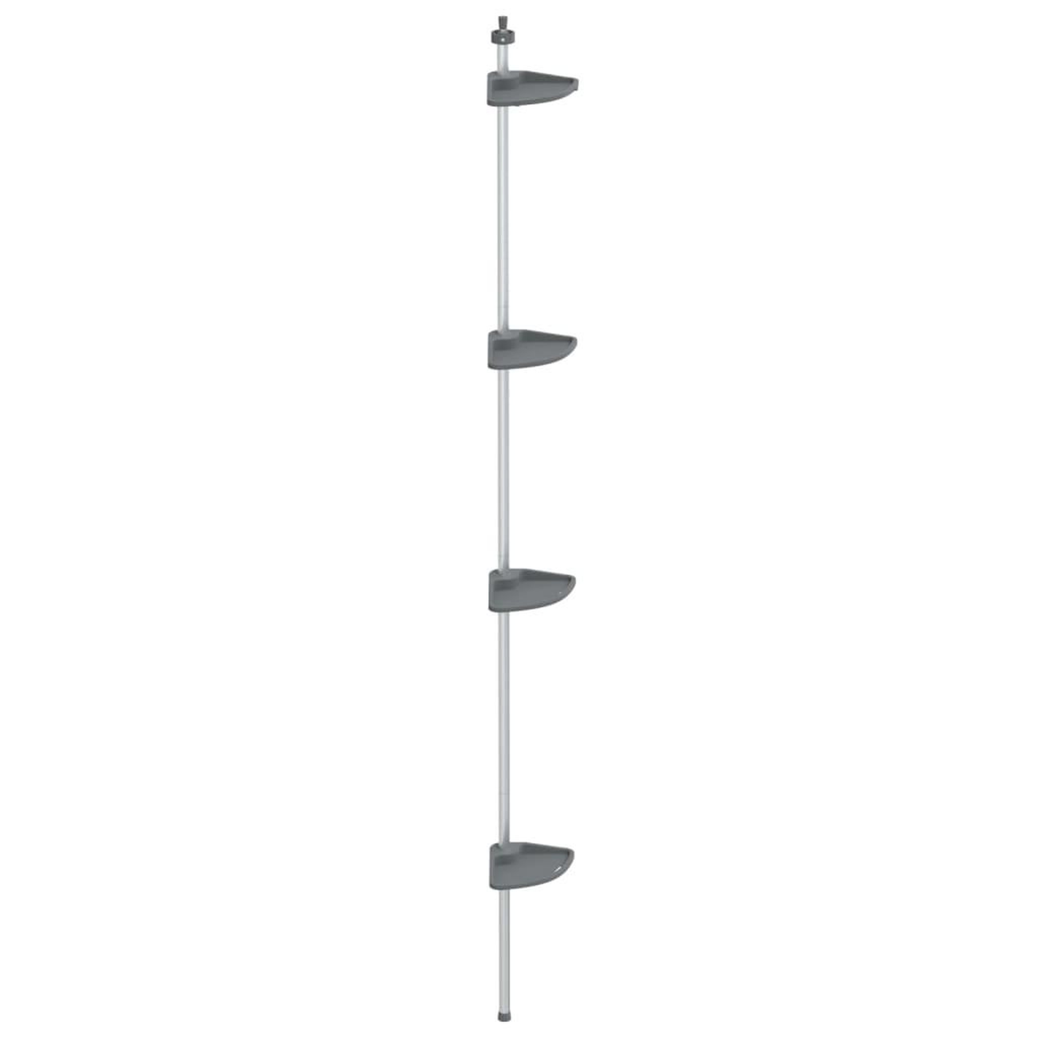 VIDAXL Etagere d'angle de douche telescopique a 4 niveaux argente