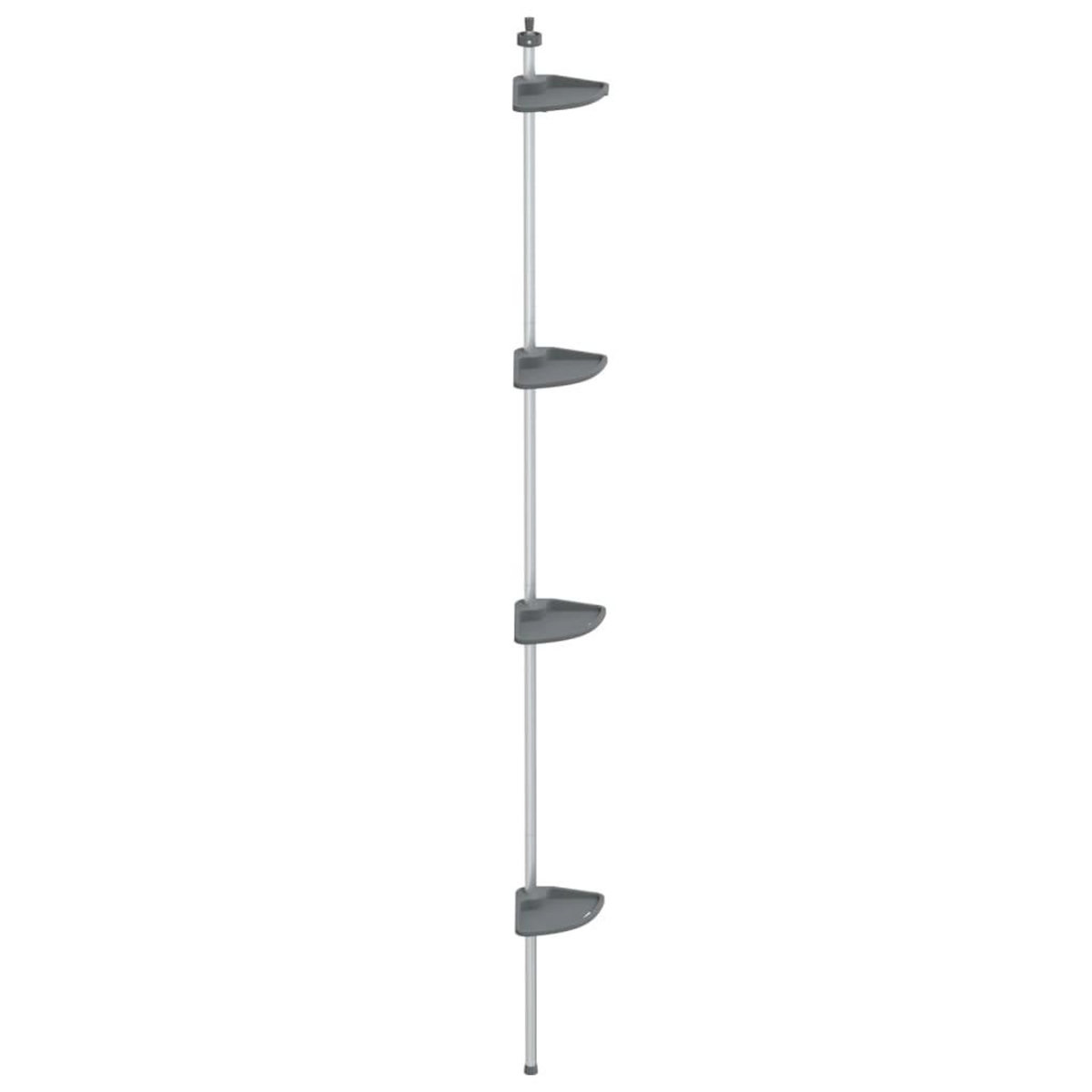 VIDAXL Etagere d'angle de douche telescopique a 4 niveaux Argente