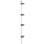 VIDAXL Etagere d'angle de douche telescopique a 4 niveaux Argente