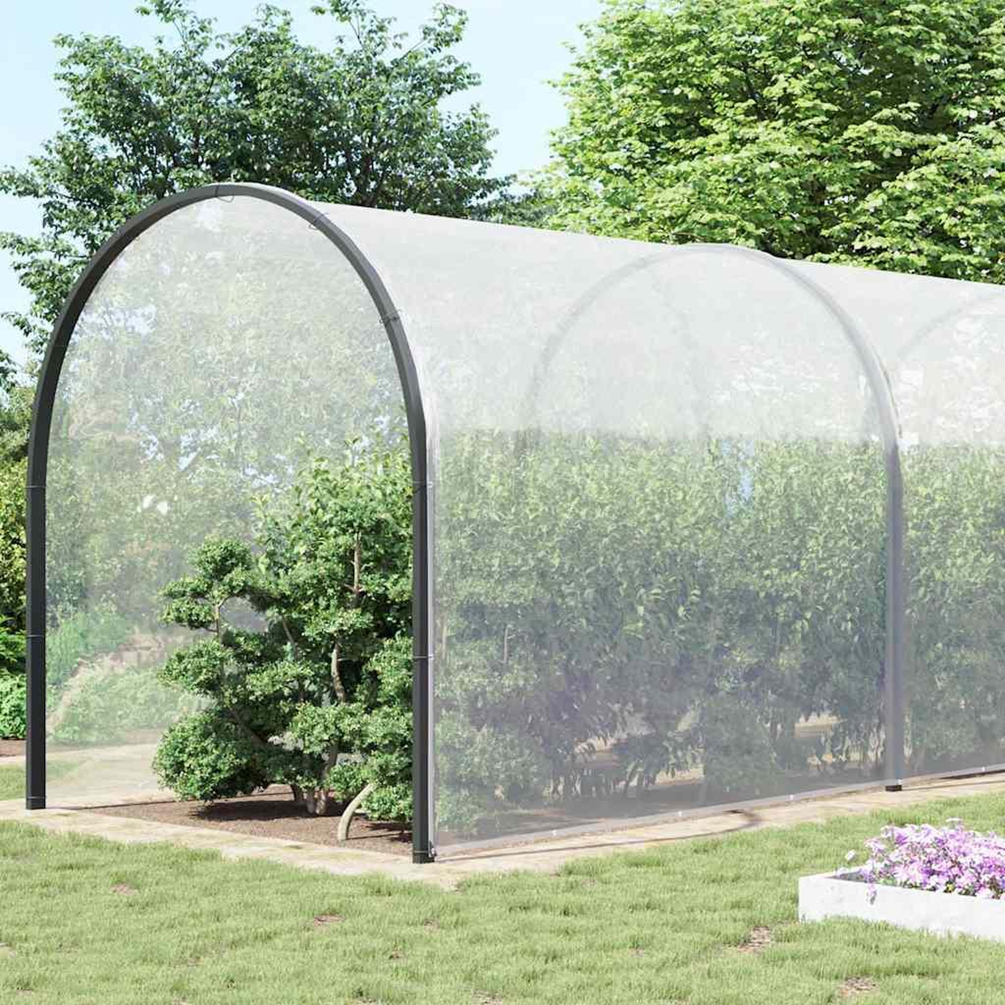 Voir la diapositive 2 : VIDAXL Bache transparente avec œillets 12x12 m polyethylene
