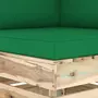 VIDAXL Canape d'angle sectionnel avec coussins Bois impregne de vert