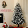 Voir la diapositive 4 : HOMCOM Sapin de Noël artificiel LED enneigé H. 180 cm - 200 LEDs blanc chaud, 793 branches - vert blanc