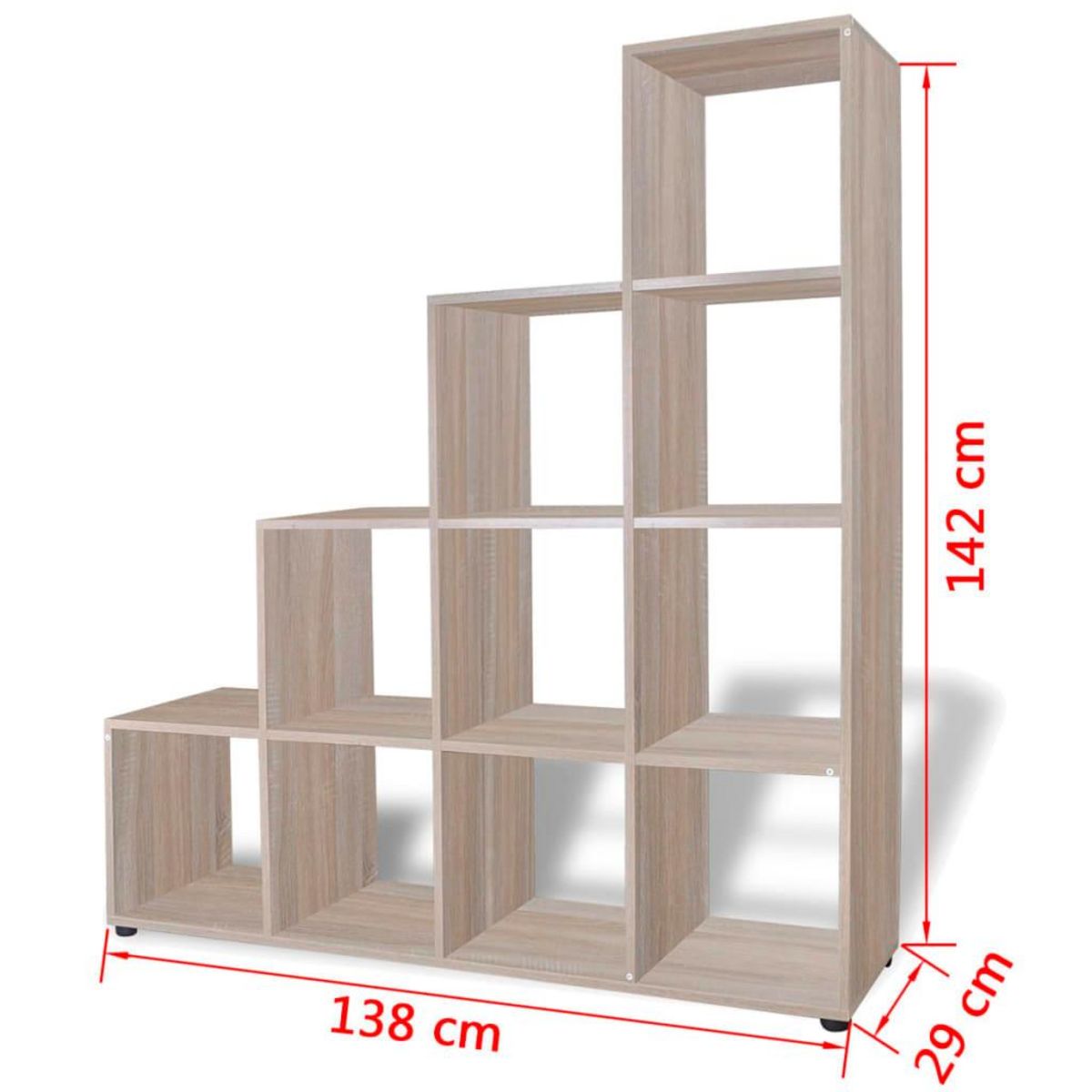 VIDAXL Bibliotheque/etagere 142 cm Couleur de chene