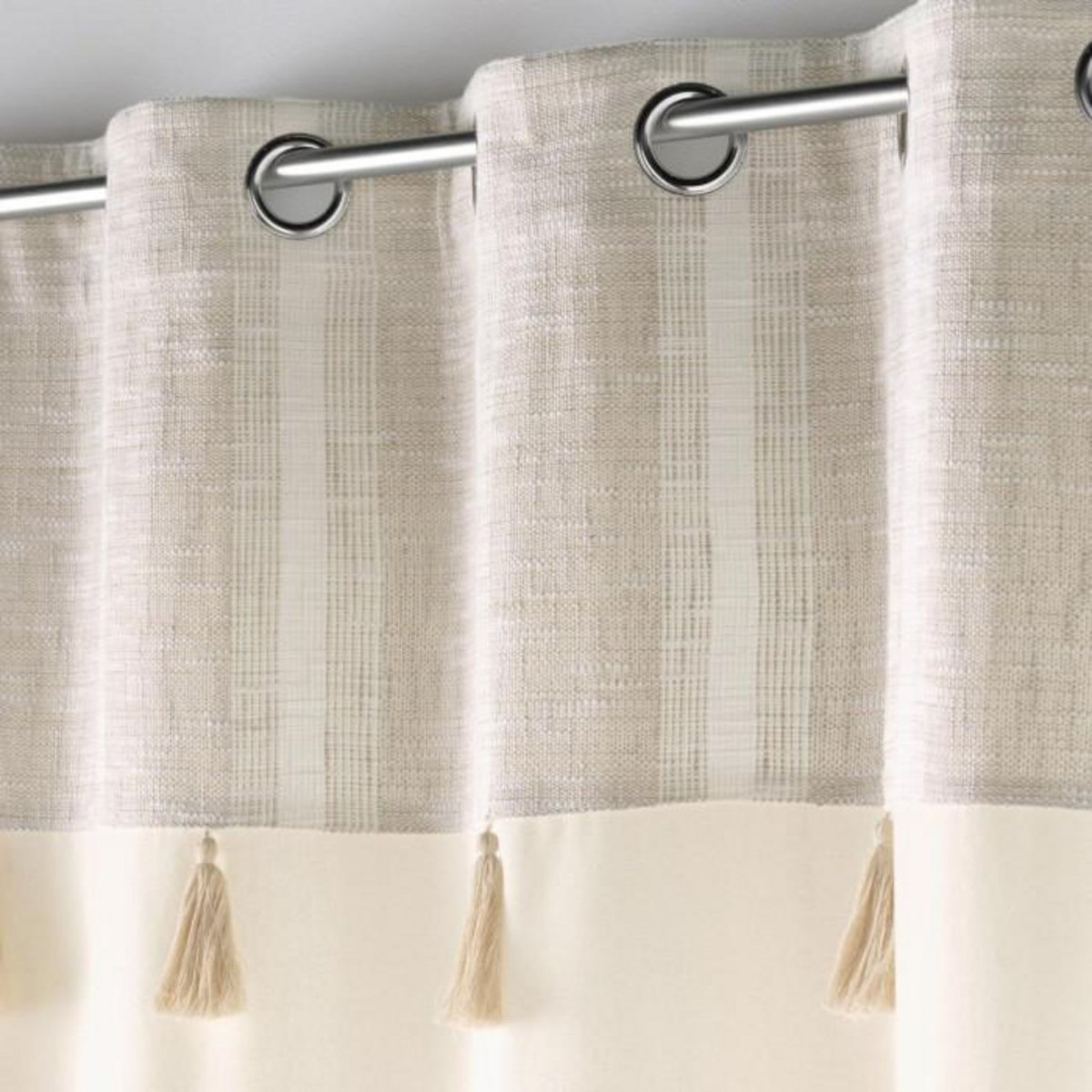 Paris Prix Rideau à Œillets Tissé  Island  140x240cm Beige