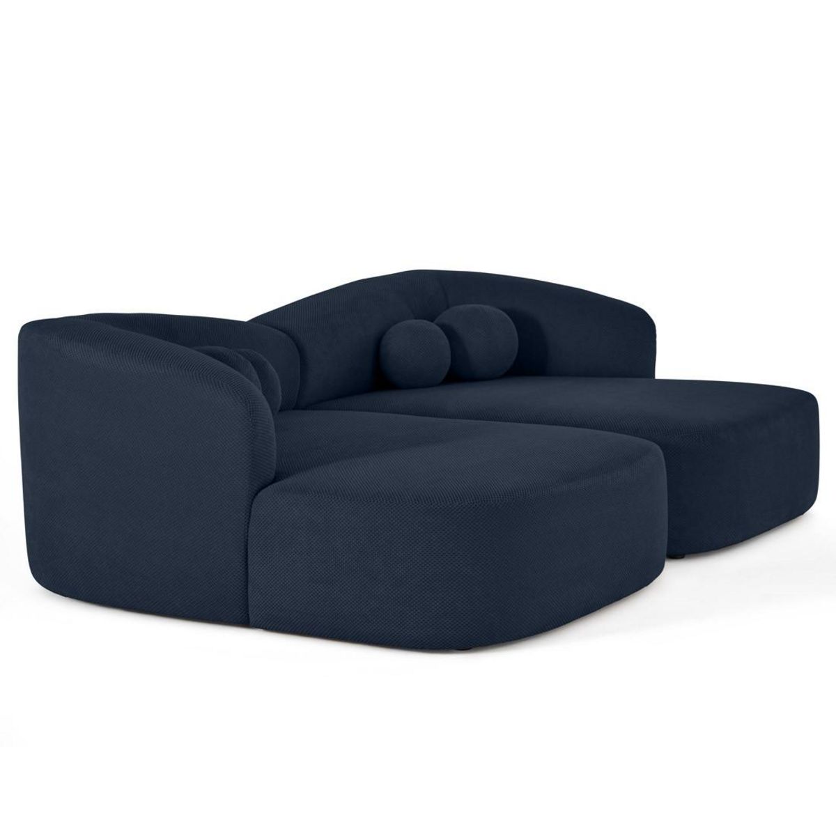 LISA DESIGN Charles - canapé droit 4 places avec double méridienne - assise profonde - en velours texturé