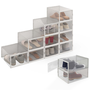 Voir la diapositive 1 : ID MARKET Lot de 12 boites organisateurs à chaussures modulables et empilables transparentes