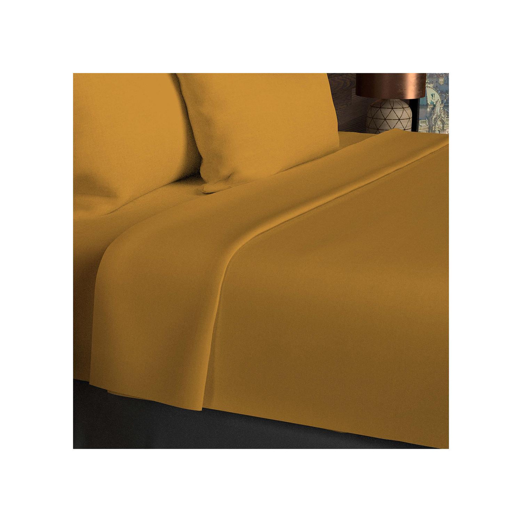 Voir la diapositive 1 : SOLEIL D'OCRE Drap plat en coton 57 fils UNI, par Soleil d'ocre