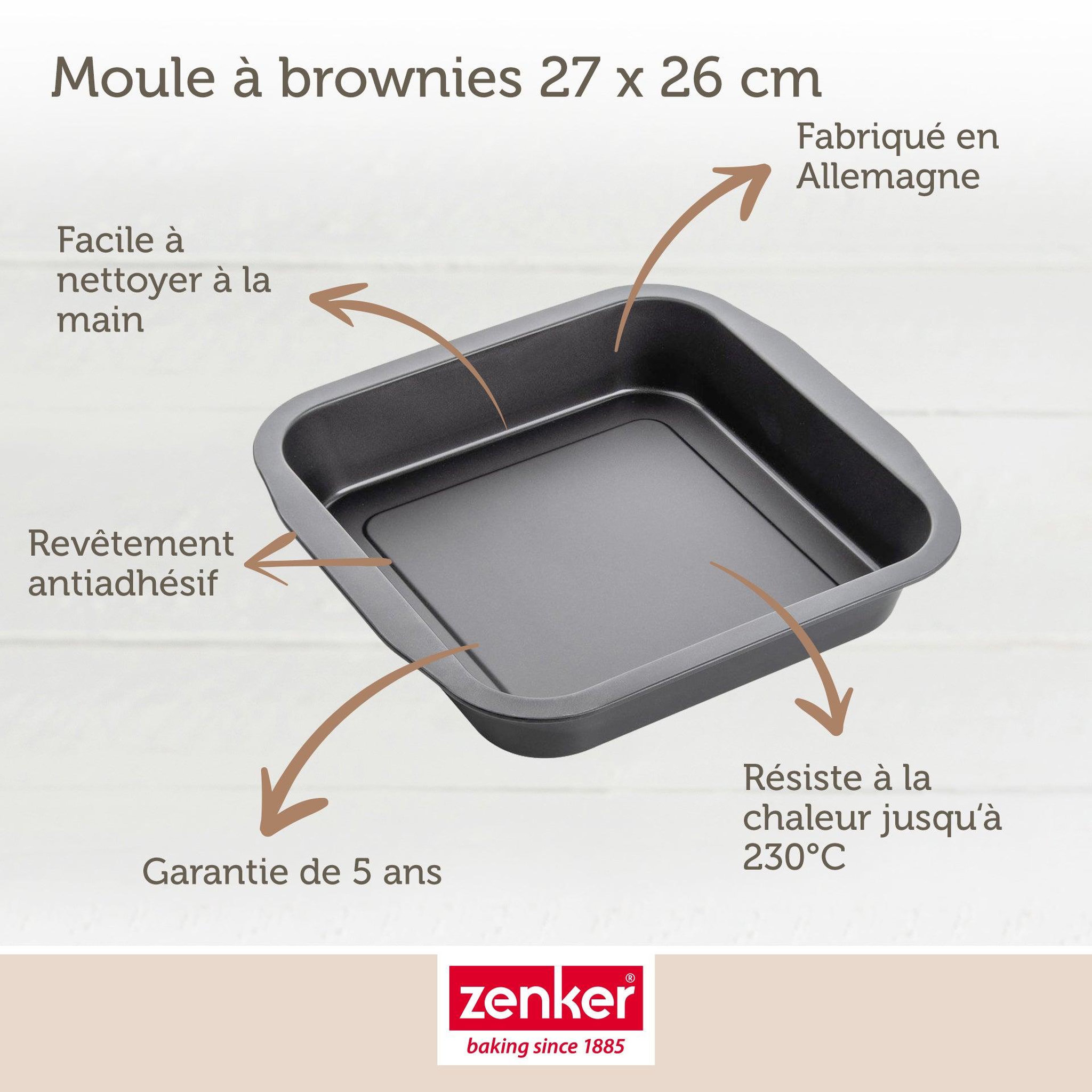 Voir la diapositive 3 : ZENKER Lot de 2 moules à brownies 27 x 26 cm zenker special creative