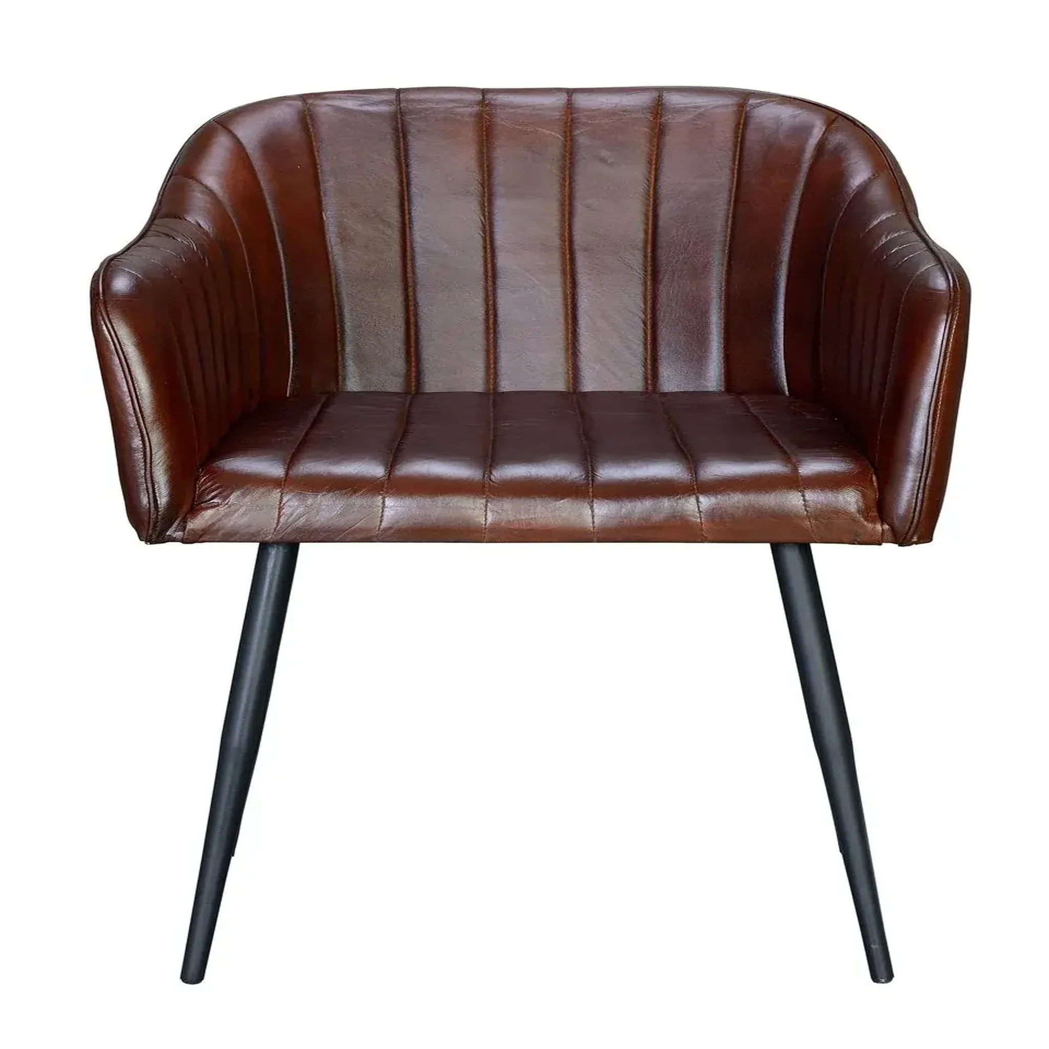 Voir la diapositive 2 : GINER Y COLOMER SL Fauteuil en cuir 54 cm style industriel vintage