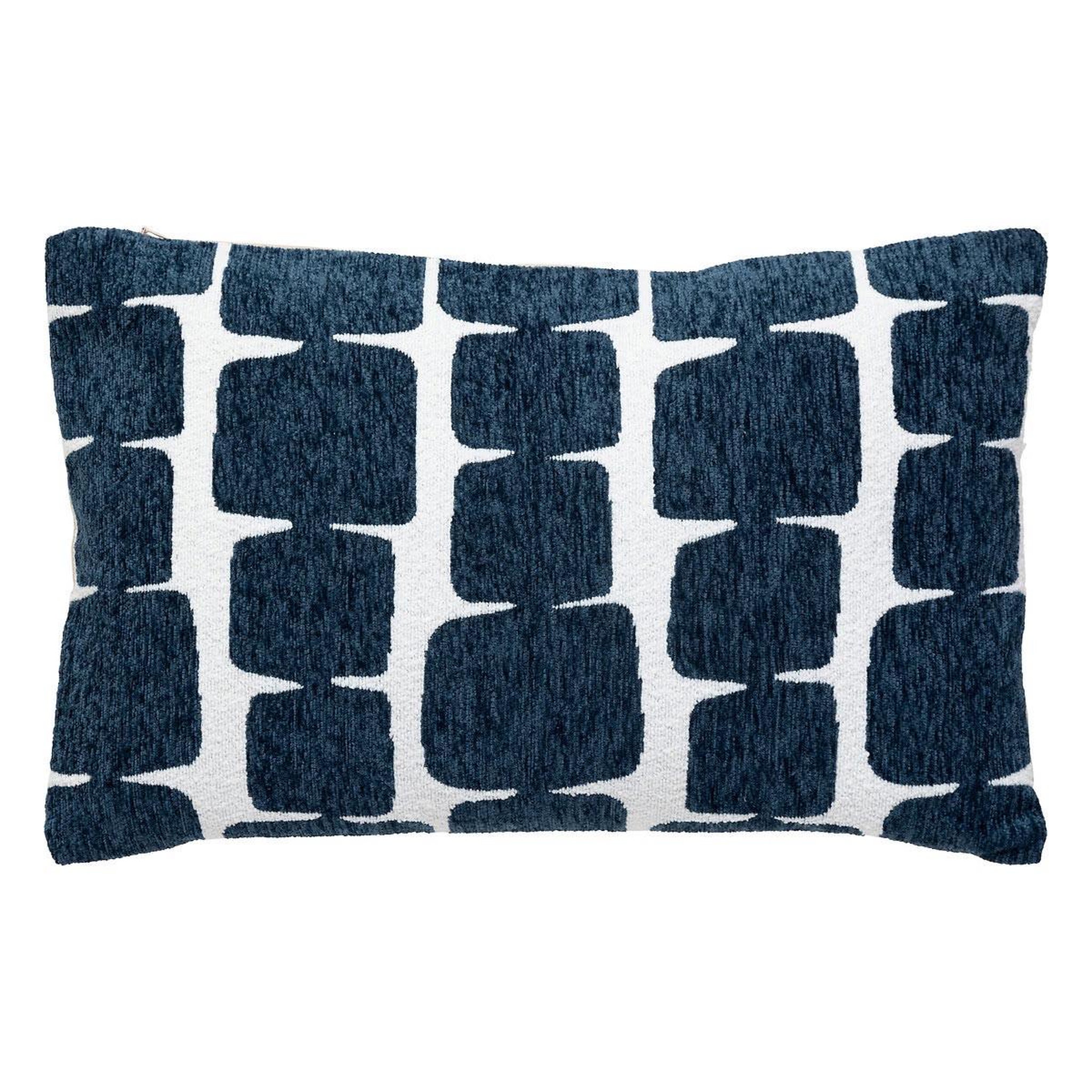 ATMOSPHERA Housse de coussin chenille  jeni  30x50cm bleu égéen