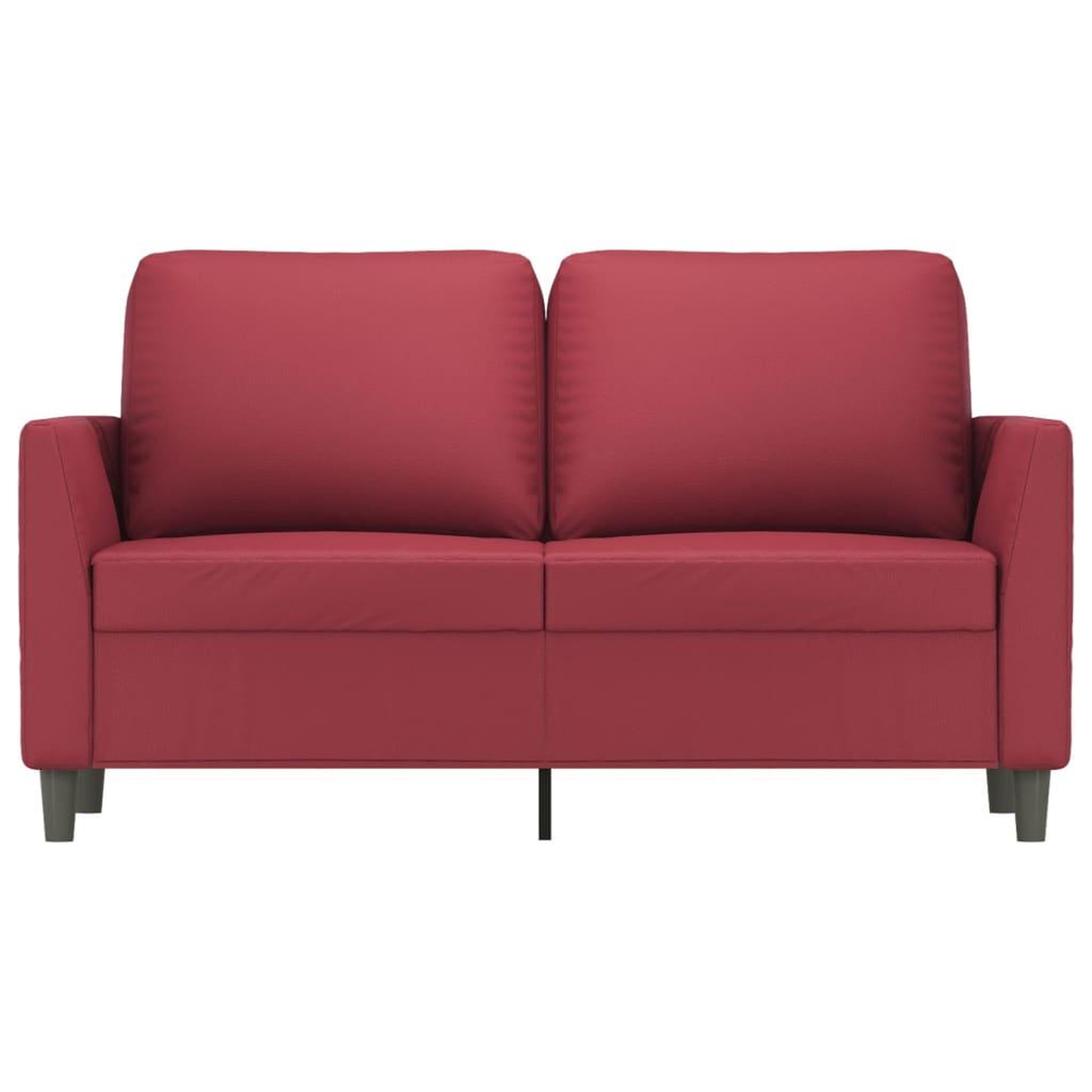 Voir la diapositive 3 : VIDAXL Canape a 2 places Rouge bordeaux 120 cm Similicuir