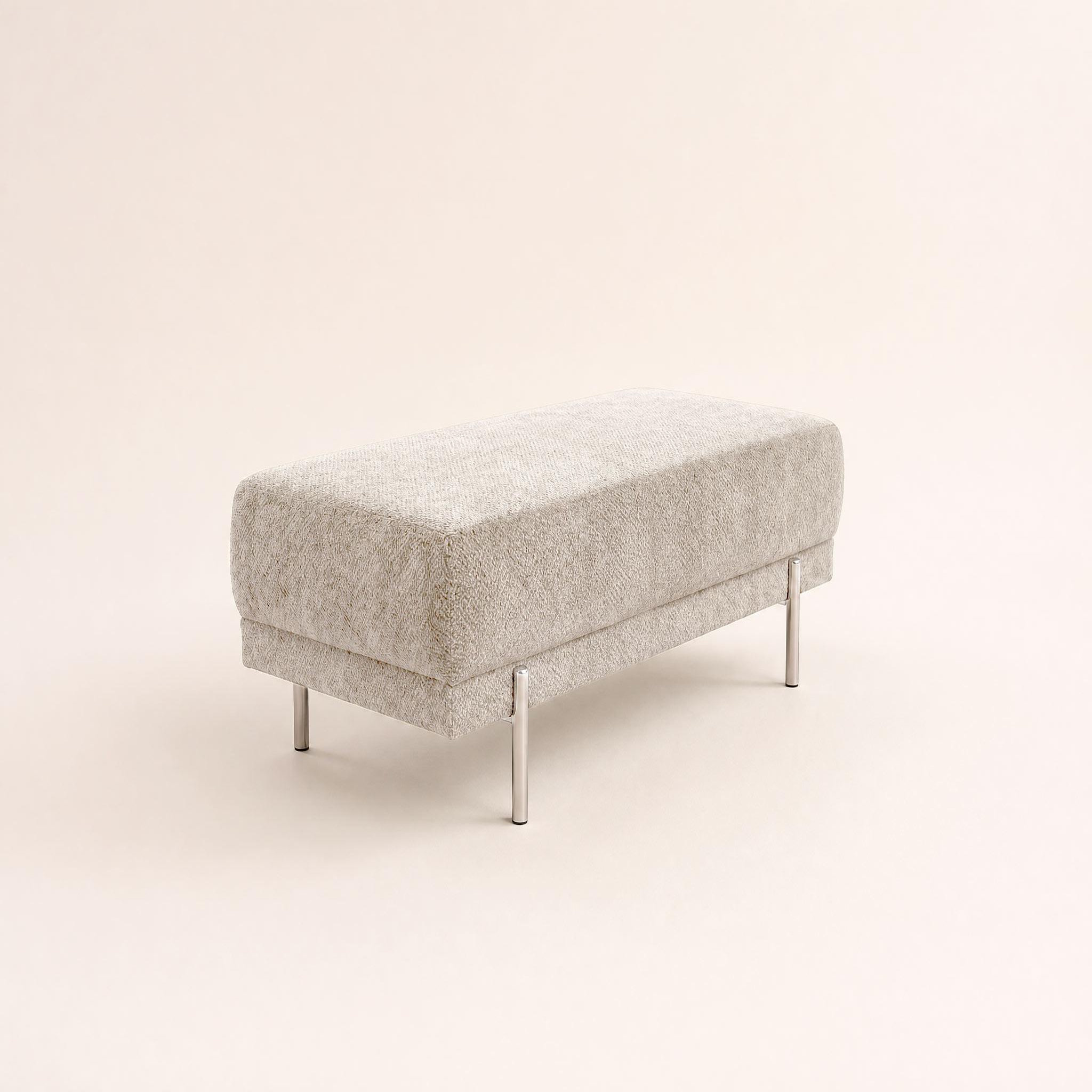 Voir la diapositive 3 : BEST MOBILIER Gabin - pouf en velours texturé