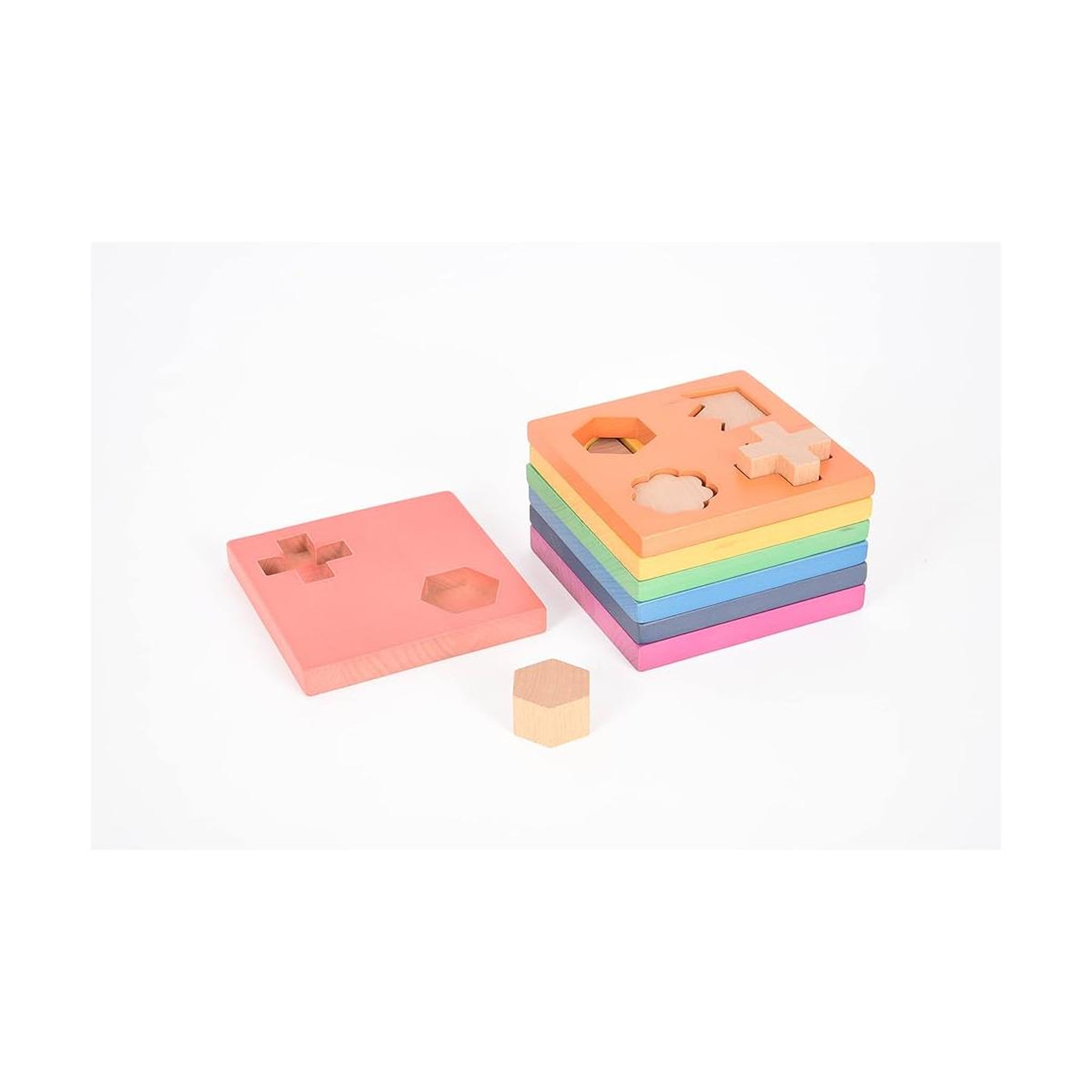 Voir la diapositive 2 : TICKIT Empileur de formes en bois arc-en-ciel