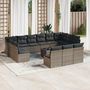Voir la diapositive 1 : VIDAXL Salon de jardin avec coussins 14 pcs gris resine tressee