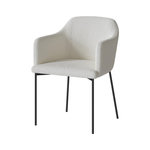 MAISON PAVANE Fauteuil blanc en tissu effet laine bouclette-Glam