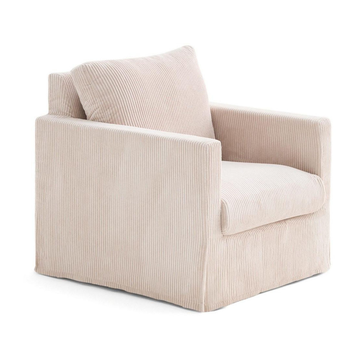LISA DESIGN Serena - fauteuil déhoussable en velours côtelé