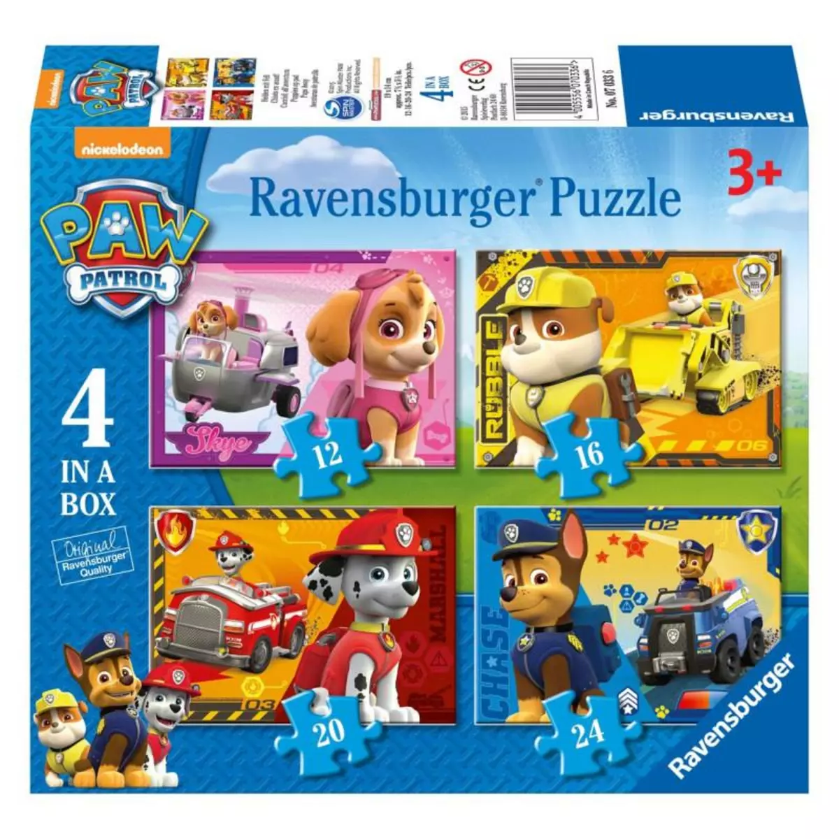 RAVENSBURGER RAVENSBURGER Paw Patrol Puzzle - Puppies on the Path, 4in1