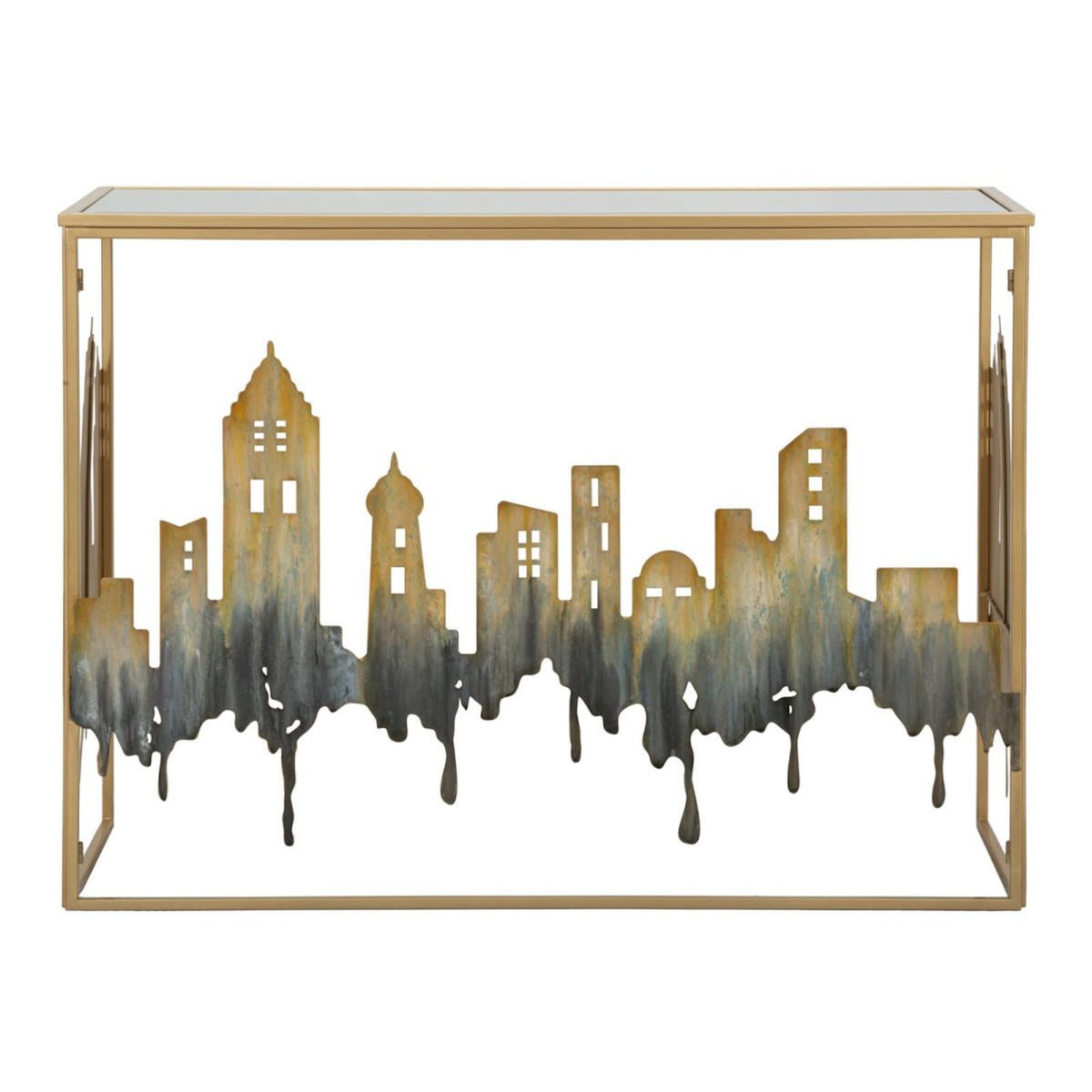 Paris Prix Console Design en Métal  City  110cm Multicolore