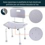 Voir la diapositive 4 : HOMCOM Chaise de douche siège de douche ergonomique hauteur réglable pieds antidérapants charge max. 136 Kg alu HDPE gris