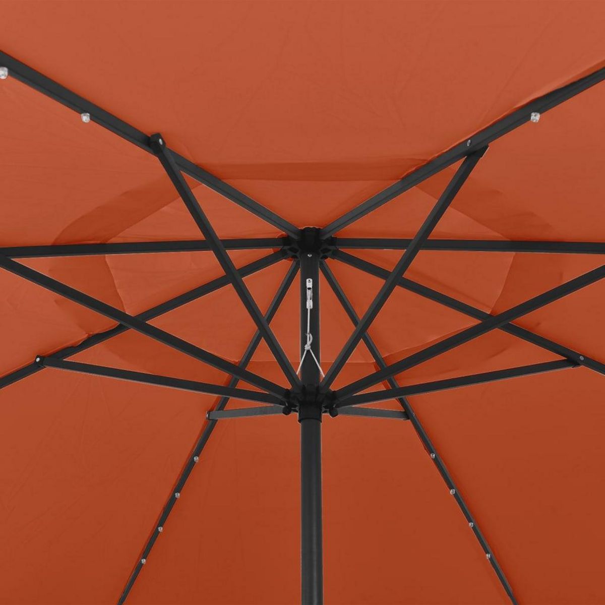 VIDAXL Parasol de jardin avec lumieres LED et mat en metal terre cuite