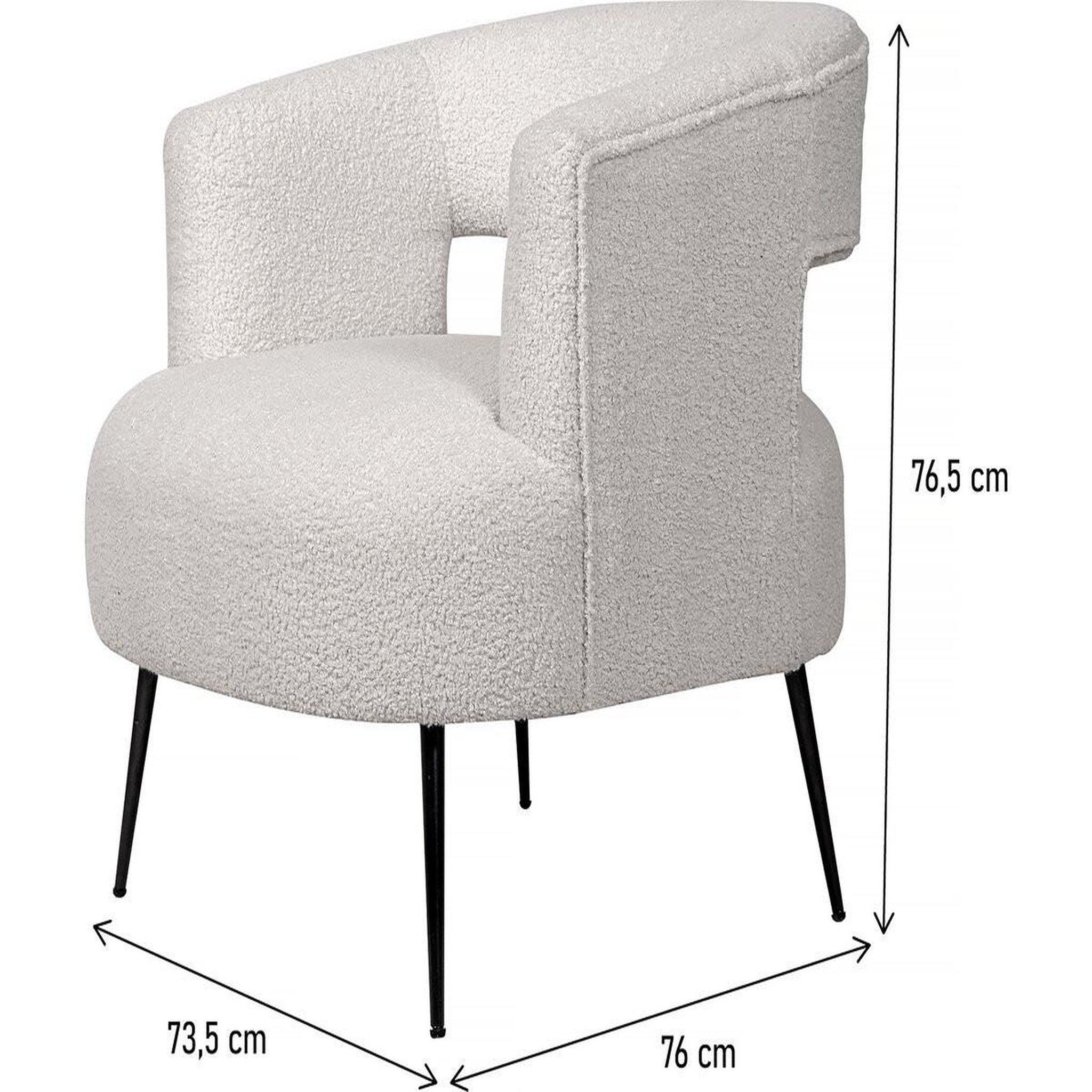 Voir la diapositive 3 : Habitat et Jardin Fauteuil en tissu bouclette  iris  - Blanc