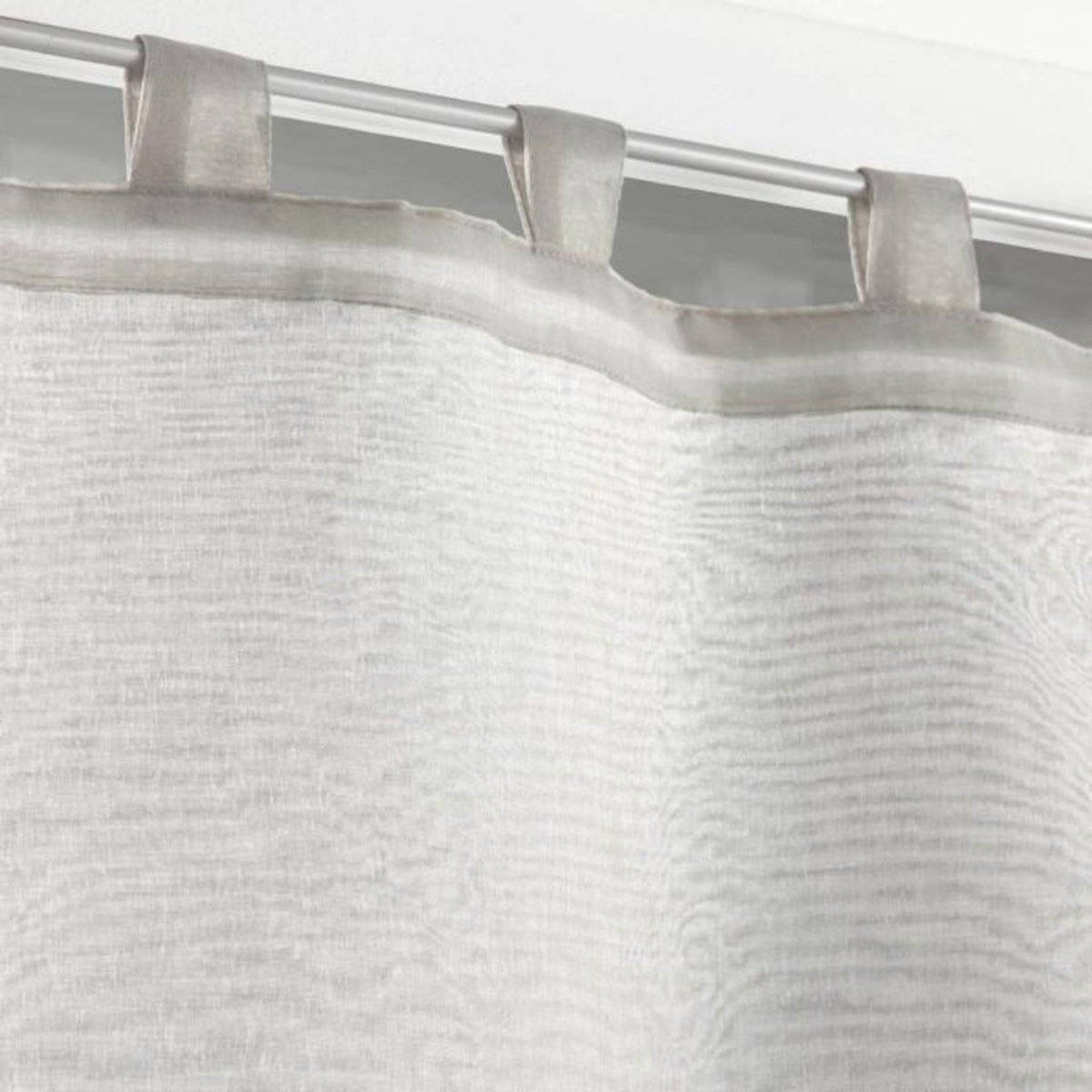 Paris Prix Paire de Voilages  Duetto  60x160cm Gris & Blanc