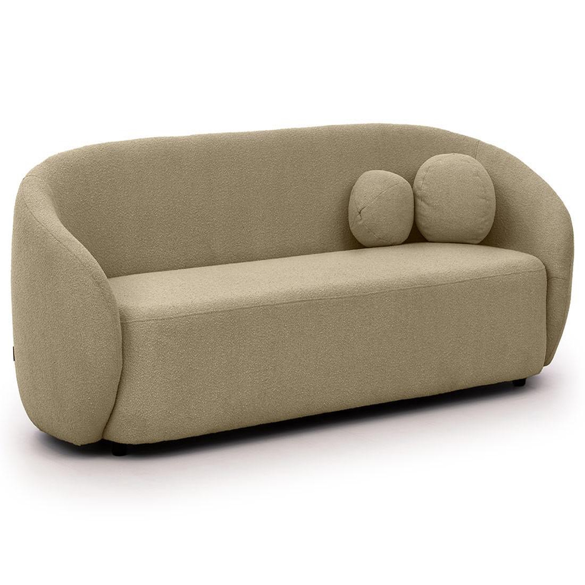 Voir la diapositive 1 : BEST MOBILIER Flore - canapé droit 3 places en tissu bouclette