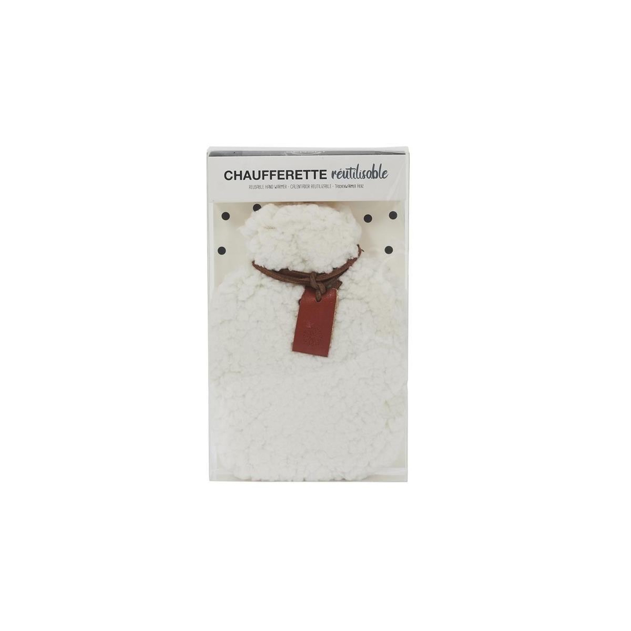 Voir la diapositive 4 : SENSLY Chaufferette réutilisable  sherpa  12cm blanc