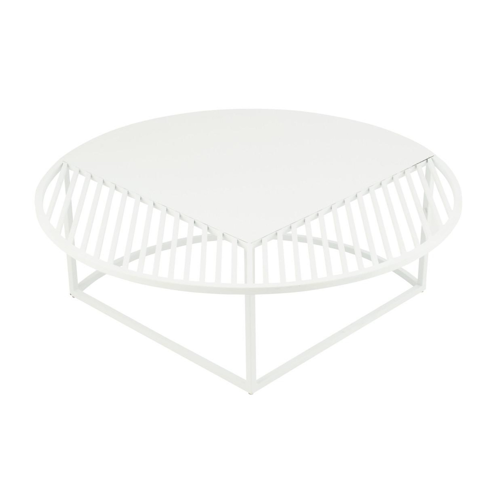 Voir la diapositive 2 : J-LINE Table Basse de Jardin en Métal  Celie  90cm Blanc