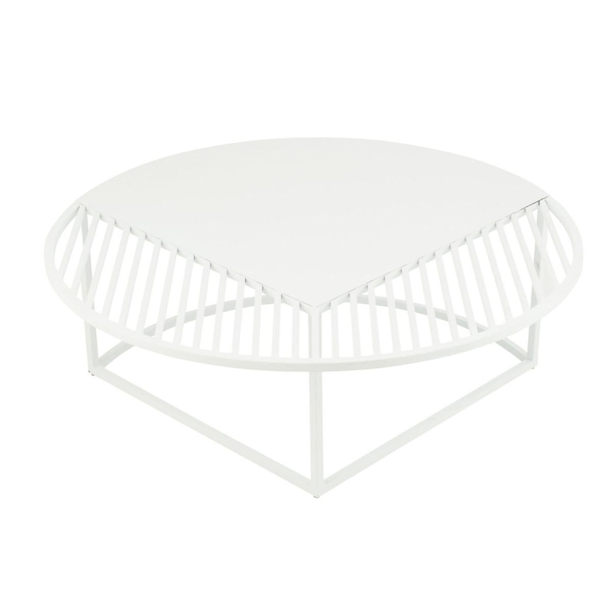 Paris Prix Table Basse de Jardin en Métal  Celie  90cm Blanc