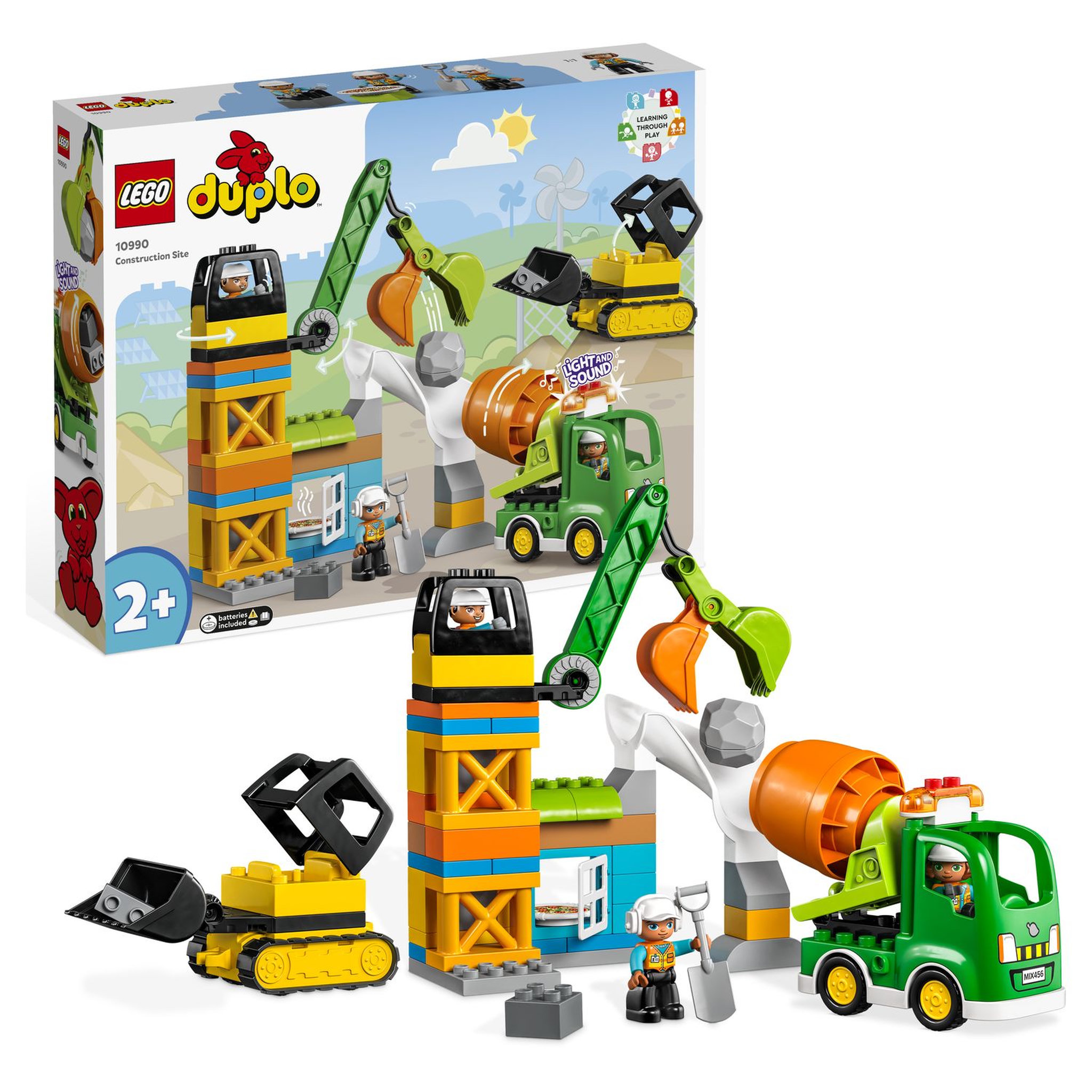 Voir la diapositive 2 : LEGO Duplo Ma ville 10990 Le chantier de construction, Jouet Grue, Bulldozer et Bétonnière