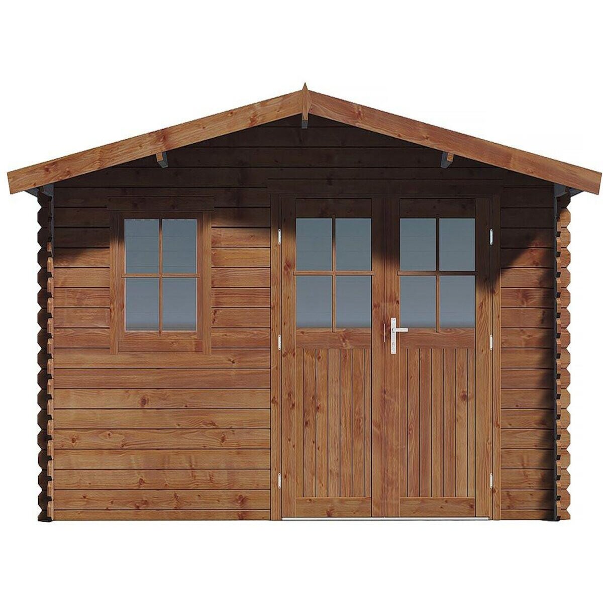 Habitat et Jardin Abri de jardin en bois traité marron autoclave  Valmont  - 14 m² -28 mm