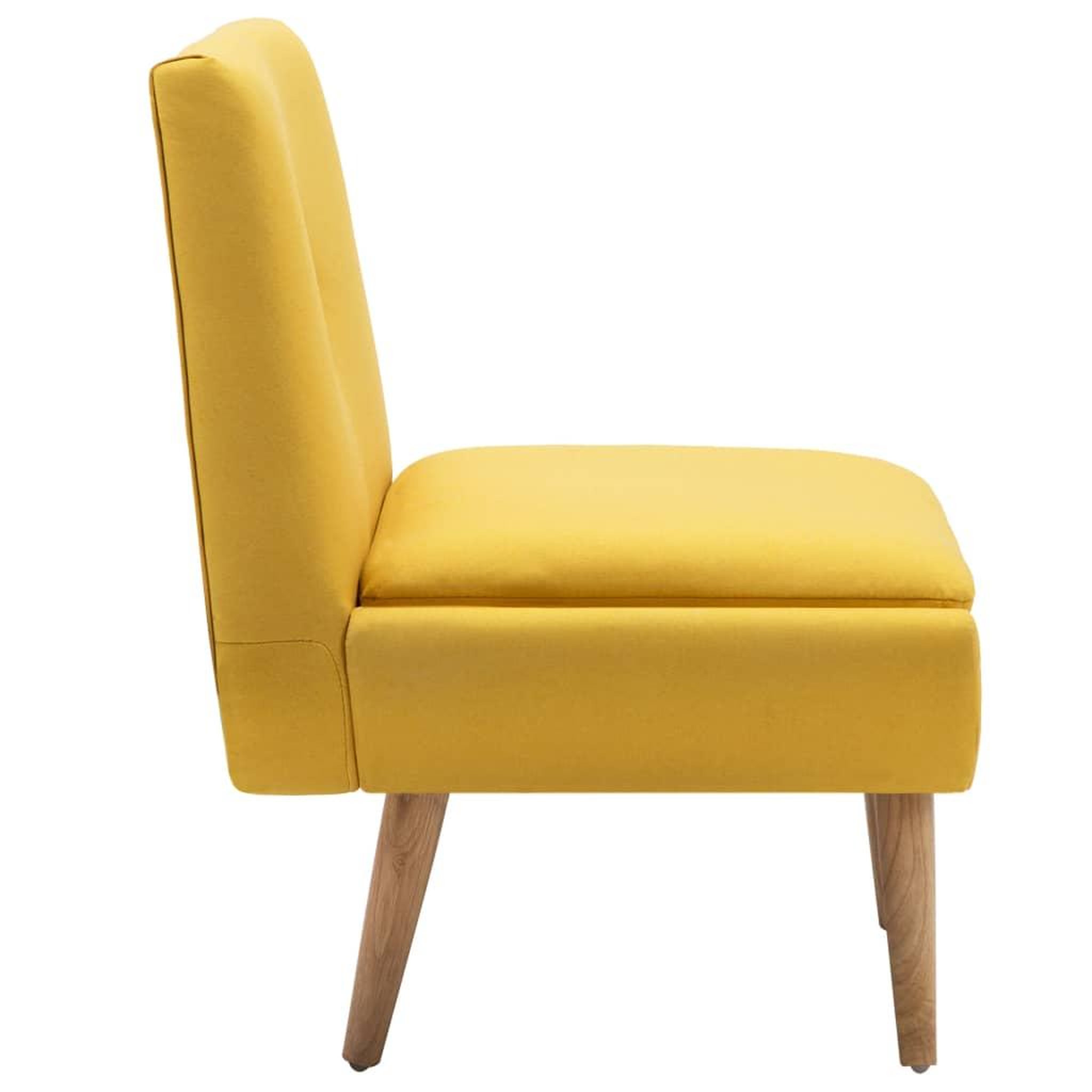 Voir la diapositive 4 : VIDAXL Fauteuil sans accoudoirs jaune tissu