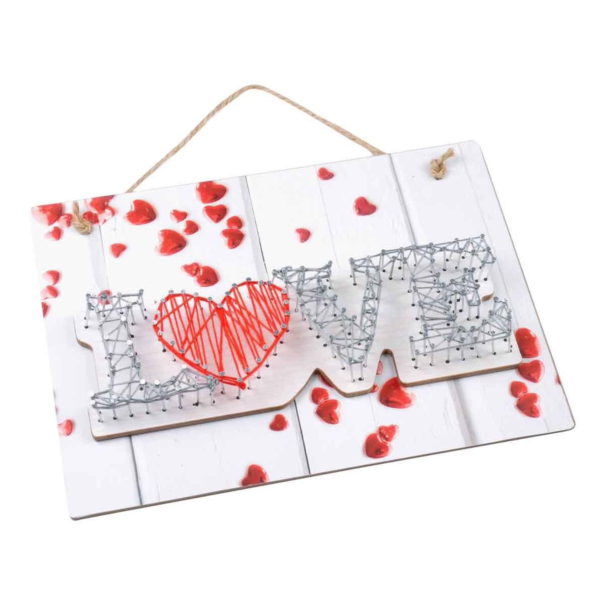 Voir la diapositive 3 : HOMEA Kit String Art  Love  28cm Multicolore