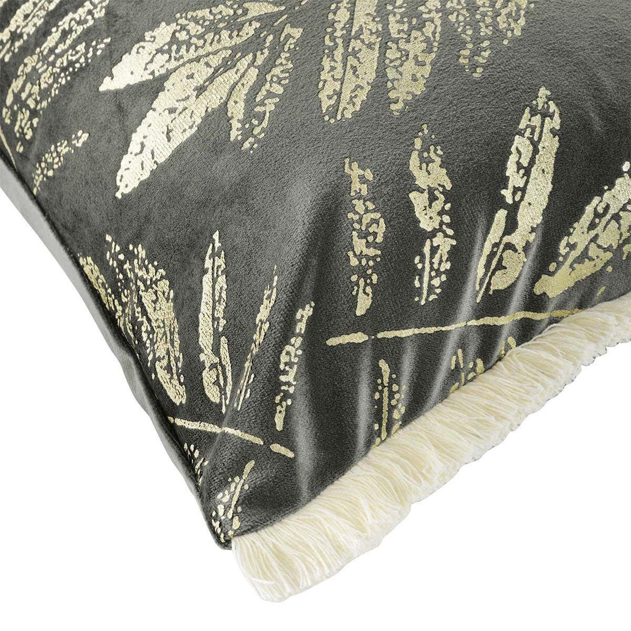 Voir la diapositive 2 : Douceur d'Intérieur Coussin déco à franges  adelor  30x50cm anthracite