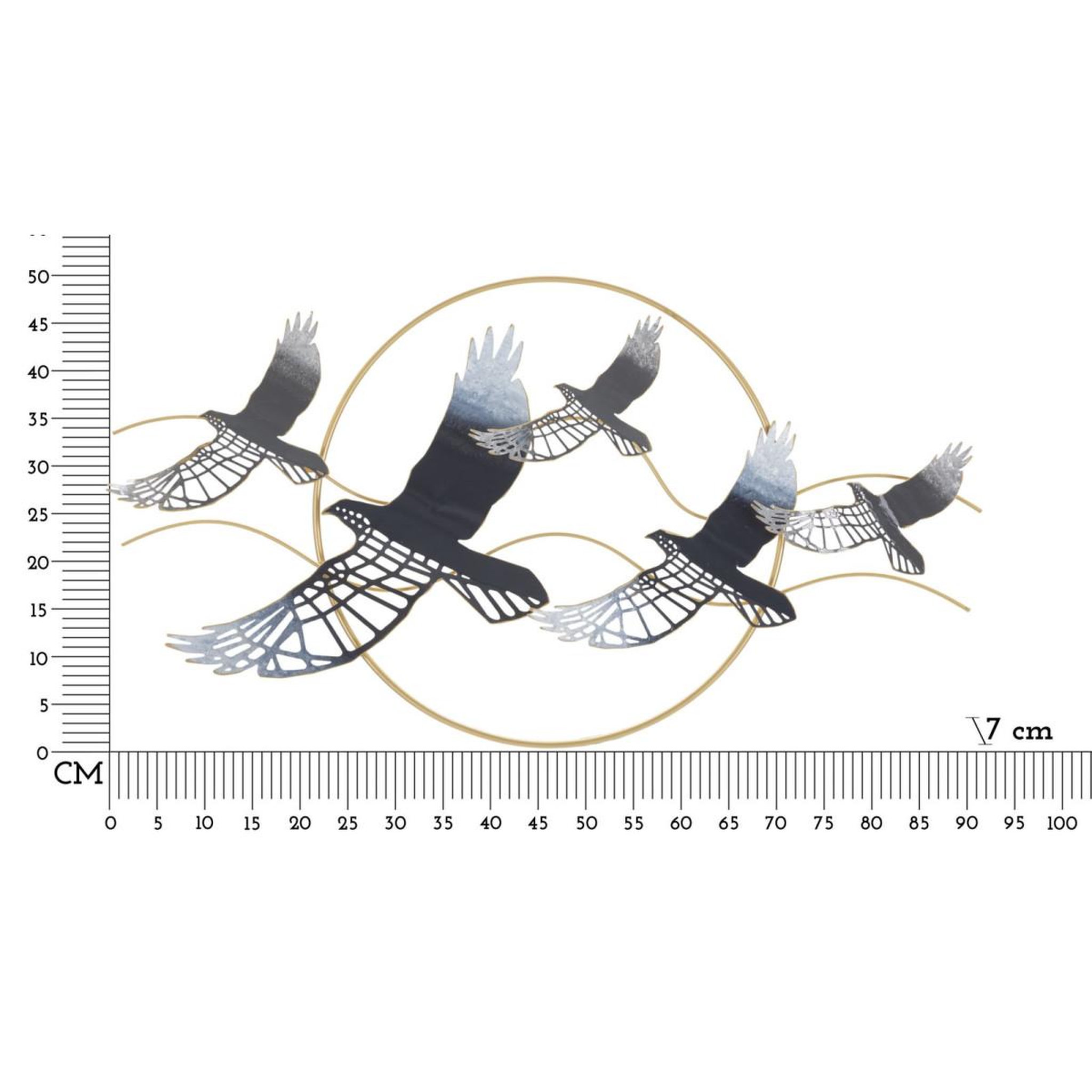Voir la diapositive 6 : Paris Prix Décoration murale encadrée en métal  oiseaux  91cm multicolore