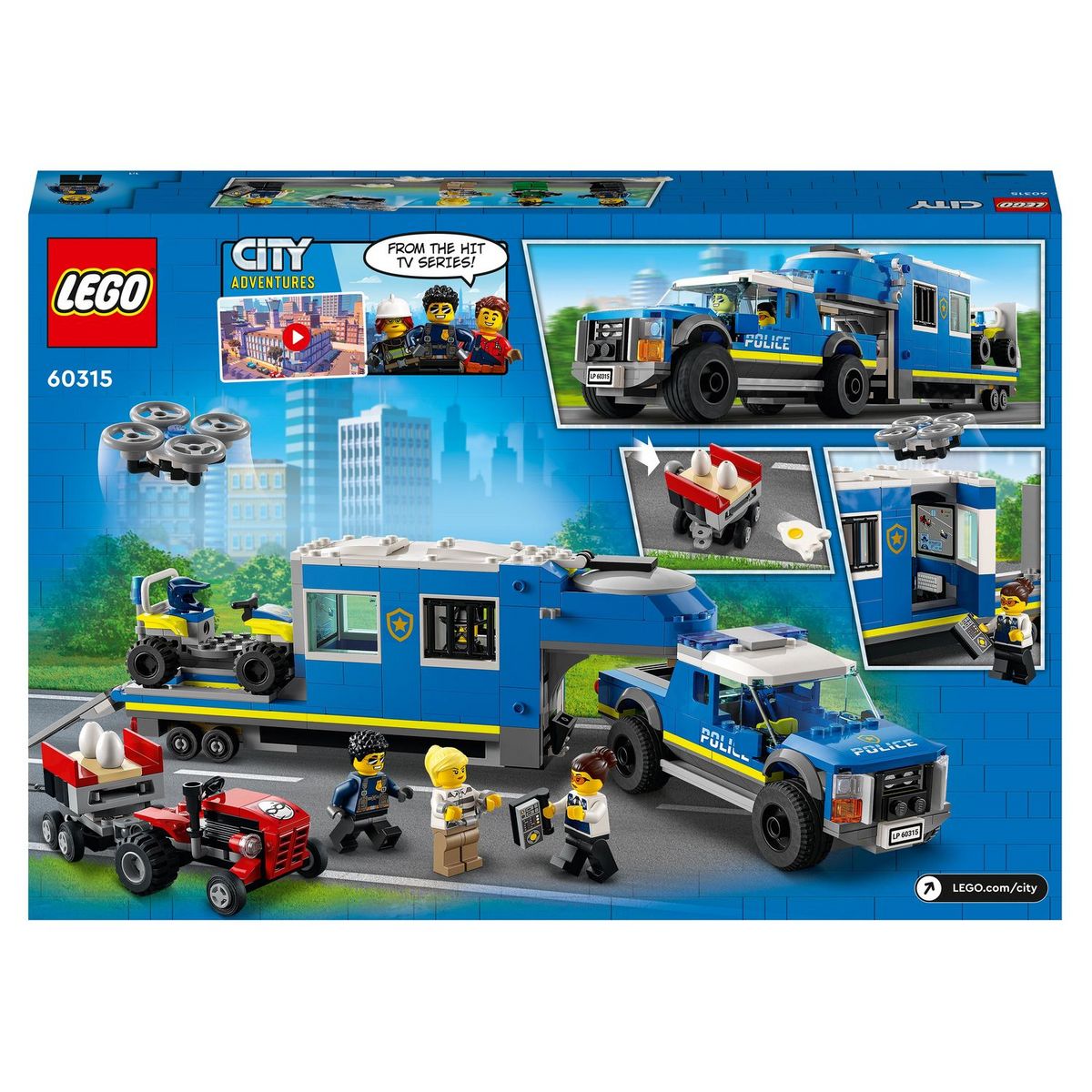 LEGO City 60315 - Le Camion de Commandement Mobile de la Police, Cadeau Garcons, Filles 6 Ans